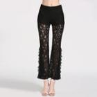 Lace Cropped Boot-cut Pants