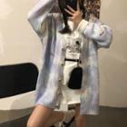 Tie-dyed Over-sized Cardigan As Shown In Figure - One Size