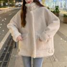 Buckled Fleece Jacket Off-white - One Size