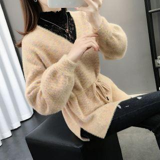 Melange Mock Two-piece Sweater