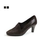 Genuine Leather Snakeskin Print Pumps