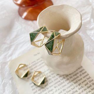 Hoop Earring 1 Pair - Green - One Size