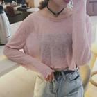 Plain Cropped Long Sleeve Top
