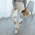 Flat-front Fray-hem Pants