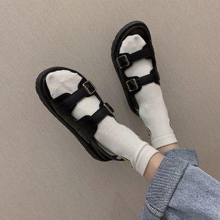 Plain Platform Slingback Sandals