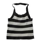 Halter Neck Striped Knit Top Stripe - Black & White - One Size
