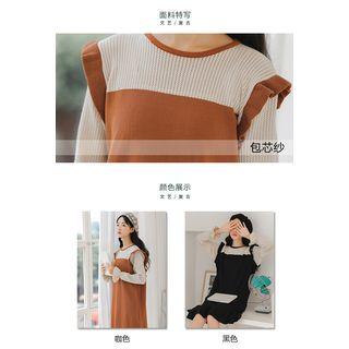 Long-sleeve Ruffled Trim Knit Dress