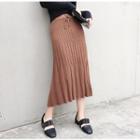 Embossed Knit Midi Skirt