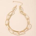 Layered Chunky Chain Alloy Choker Gold - One Size