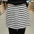 Elastic-waist Stripe Extender Miniskirt