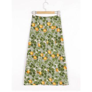Fruit Print A-line Skirt