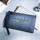Lettering Faux Leather Clutch