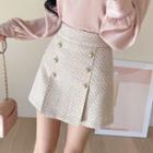 Box-pleat Jacquard Miniskirt