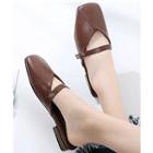 Faux Leather Buckled Mules