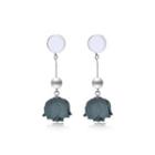 Sterling Silver Fashion Elegant Green Rose Pearl Tassel Earrings Silver - One Size