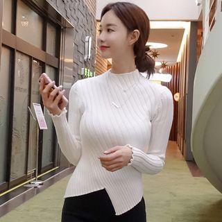 Asymmetric Knit Top White - One Size