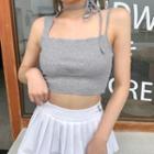 Choker-neck Asymmetrical Cropped Camisole Top