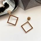 Alloy Square Dangle Earring 1 Pair - Gold - One Size