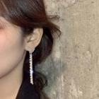Faux Pearl Alloy Heart Fringed Earring 1 Pair - 925 Silver Needle Earrings - One Size