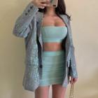 Long-sleeve Oversized Jacket Green - One Size