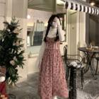 Long-sleeve Top / Sleeveless Floral Dress