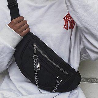Chain Detail Sling Bag Black - One Size