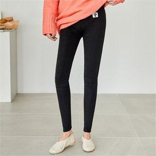 Appliqu  Coral-fleece Lined Leggings