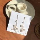 Faux Pearl Rhinestone Dangle Earring 1 Pair - 925 Silver - Earrings - One Size