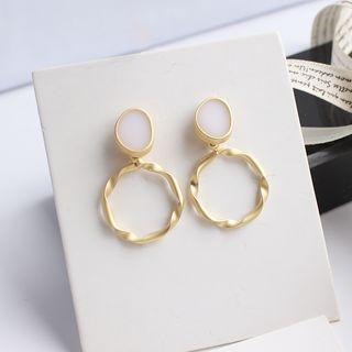 Matte Twisted Alloy Hoop Earring