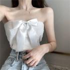 Bow-accent Knit Tube Top