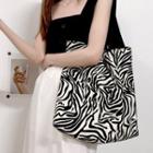 Zebra Print Canvas Shopper Bag Zebra - Black & White - One Size