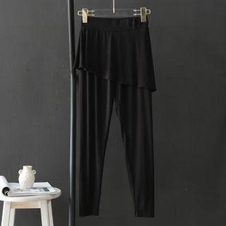 Mock Two-piece Capri Leggings
