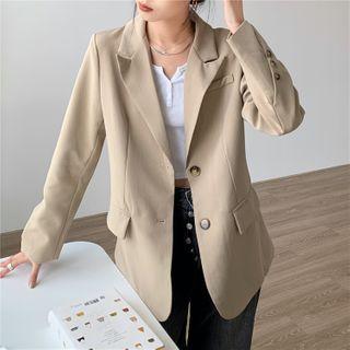 Plain Blazer Light Coffee - One Size