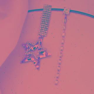 Asymmetrical Rhinestone Star Drop Earring