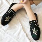 Flower Embroidered Loafers