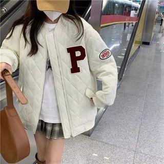 Applique Quilted Padded Zip Jacket
