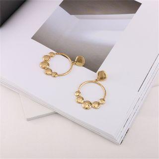 Alloy Disc & Hoop Dangle Earring 1 Pair - As Shown In Figure - One Size