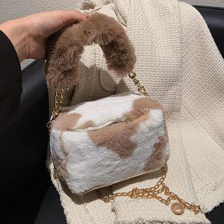 Fluffy Printed Crossbody Bag