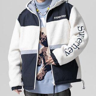 Fleece Lettering Zipped Jacket