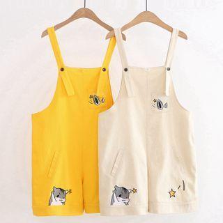 Cartoon Hamster Embroidered Jumper Shorts