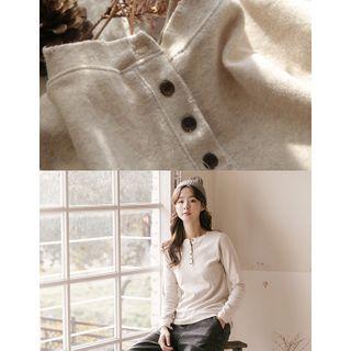 Brushed Fleece Henley Top