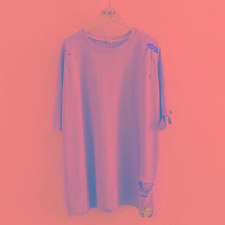 Distressed Embroidered Short-sleeve T-shirt