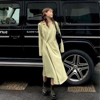 Set: Buttoned Wrap Coat + Belt Bag