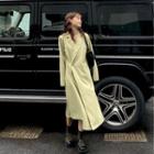 Set: Buttoned Wrap Coat + Belt Bag