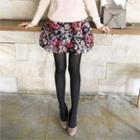 Floral Pattern Pleated Mini Skirt