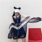 Color Block Zip Mesh Jacket