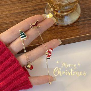 Asymmetrical Christmas Drop Earring Red - One Size