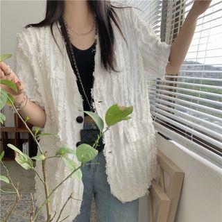 Short-sleeve Loose-fit Light Blazer White - One Size