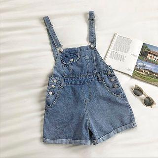 Plain Denim Strap Shorts