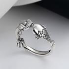 Carp Fish Sterling Silver Open Ring 072j - Silver - One Size